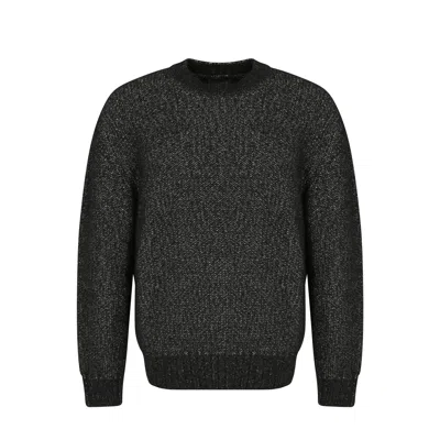 Loro Piana Textured Knit Dunstan Sweater With Ribbed Trims In Black