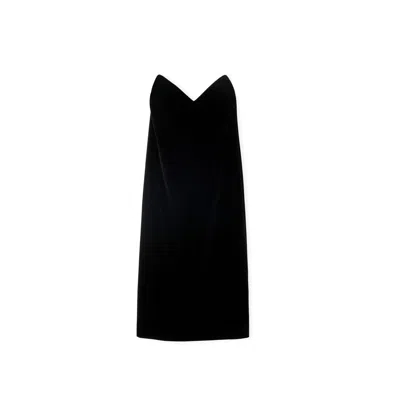 Shop Loewe Bustier Velvet Dress In Black