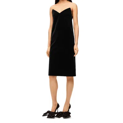 Shop Loewe Bustier Velvet Dress In Black