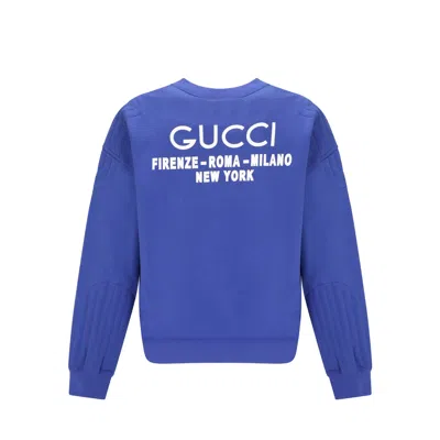 Shop Gucci Cotton Sweatshirt In 蓝色的