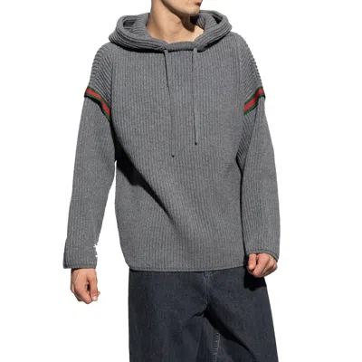 Shop Gucci Wool Zipped Sweatshirt In Gray