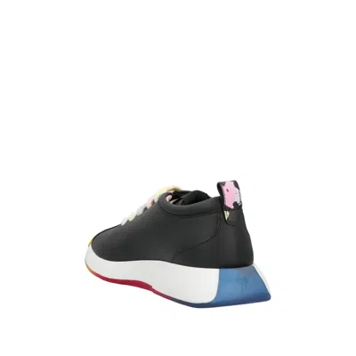 Shop Giuseppe Zanotti Leather Sneakers In 黑色的