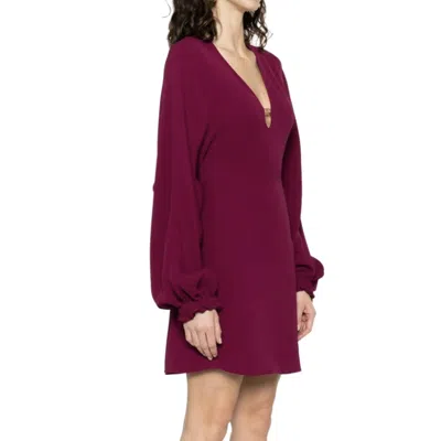 Shop Fendi Cady Silk Dress In Purple