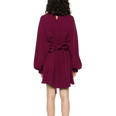 Shop Fendi Cady Silk Dress In Purple