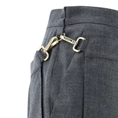Shop Fendi Flannel Pants In 灰色的