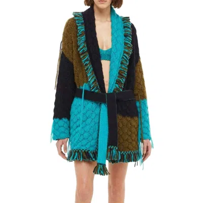 Alanui Patchwk Cardigan In 黑色的