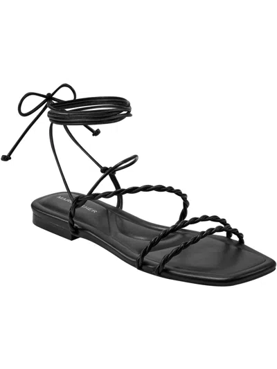 Shop Marc Fisher Womens Strappy Faux Leather Gladiator Sandals In Black