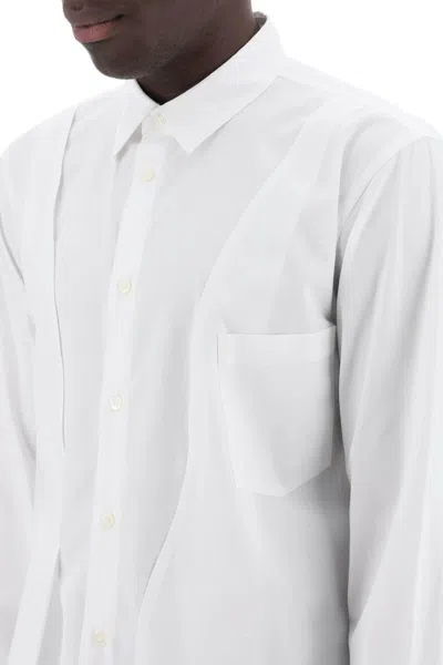 Shop Comme Des Garçons Homme Deux Asymmetric Panelled Shirt In White