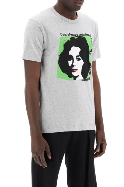 Shop Comme Des Garçons Shirt Liz Taylor Printed T-shirt In Grey