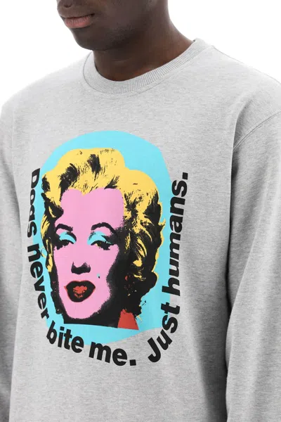 Shop Comme Des Garçons Shirt Marilyn Monroe Printed Sweatshirt In Grey