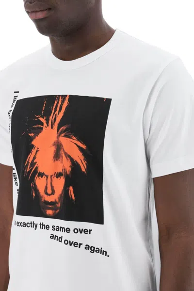 Shop Comme Des Garçons Shirt "andy Warhol Printed T-shirt In White