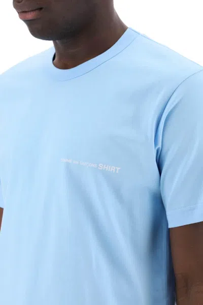 Shop Comme Des Garçons Shirt Logo Print T-shirt In Light Blue