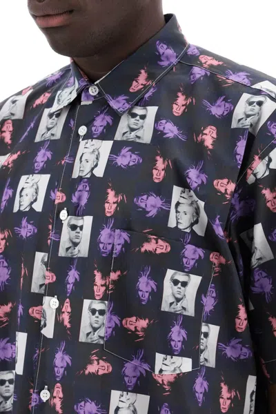 Shop Comme Des Garçons Shirt Short-sleeved Shirt With Andy Warhol Print In Pink,purple