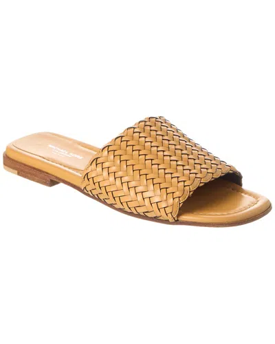 Shop Michael Kors Mcgraw Leather Sandal In Brown