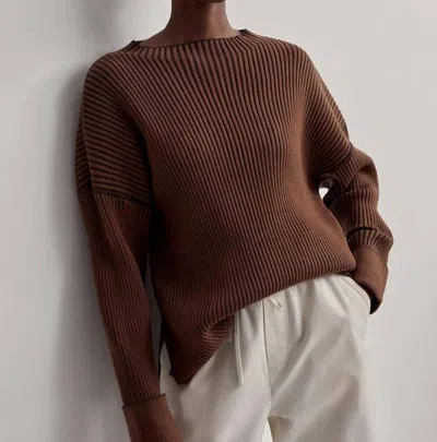 Shop Varley Emile Rib Knit Sweater In Rawhide In Multi