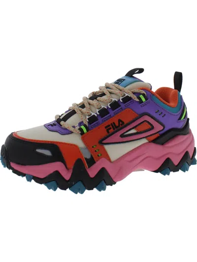 Shop Fila Oakmont Womens Faux Leather Outdoor Running Shoes In Multi