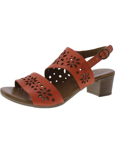 Shop Spring Step Mandalay Womens Leather Open Toe Block Heel In Orange