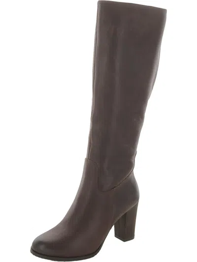 Shop Nydj Sabastin Womens Tall Leather Knee-high Boots In Brown