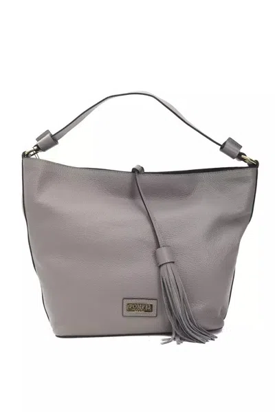 Shop Pompei Donatella Chic Leather Shoulder Bag - Adjustable Women's Strap In Grey