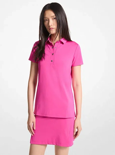Shop Michael Kors Golf Tech Performance Polo Shirt In Pink