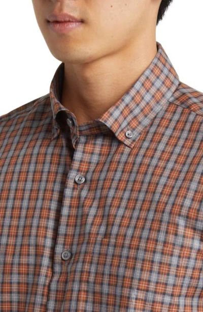 Shop Scott Barber Plaid Button-up Shirt In Ochre