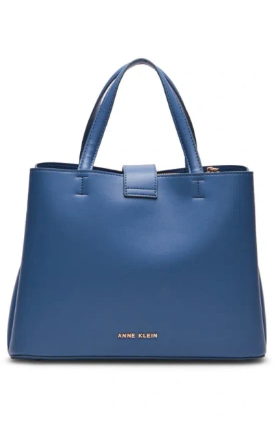 Shop Anne Klein Triple Compartment Satchel Bag In Elemental Blue