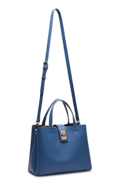 Shop Anne Klein Triple Compartment Satchel Bag In Elemental Blue