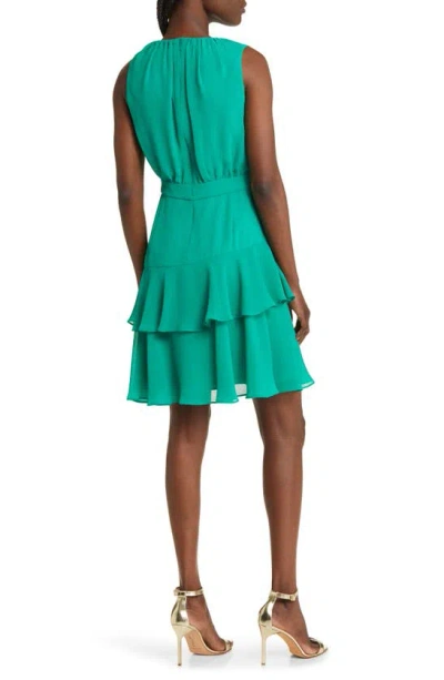 Shop Ted Baker Zandaa Asymmetric Tiered Ruffle Dress In Green