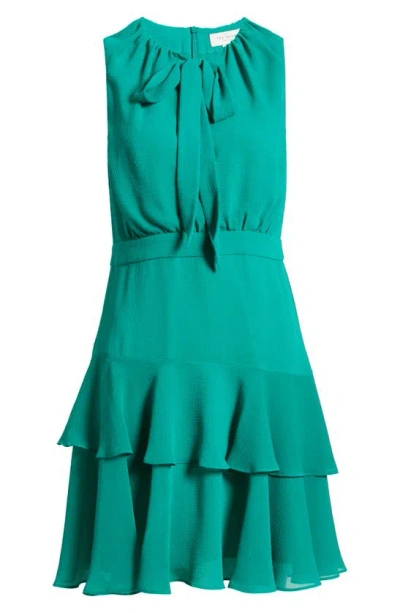 Shop Ted Baker London Zandaa Asymmetric Tiered Ruffle Dress In Green