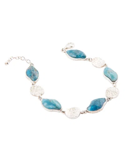 Barse Luna Genuine Blue Apatite Abstract Line Bracelet In Genuine Blue Apatite