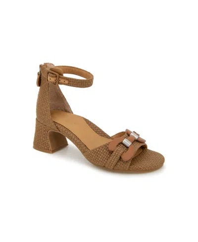Gentle Souls Iona Heeled Sandal In Luggage