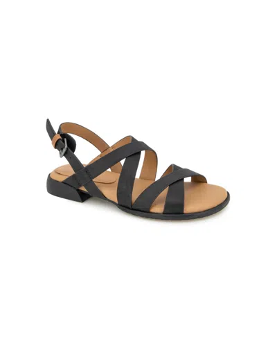 Shop Gentle Souls Women's Helen Buckle Sandals In Black Leather