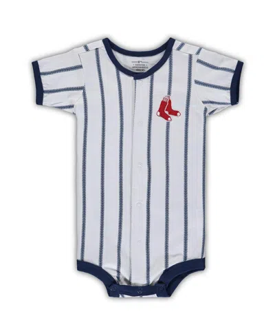 Outerstuff Infant White Boston Red Sox Pinstripe Power Hitter Coverall In White