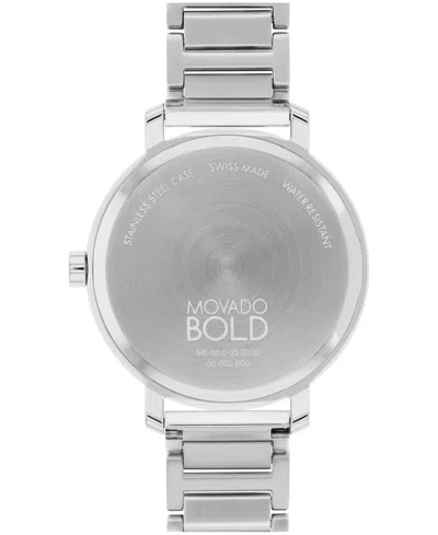 Shop Movado Women Bold Evolution 2.0 Swiss Quartzstainless Steel 34mm Watch In Silver-tone