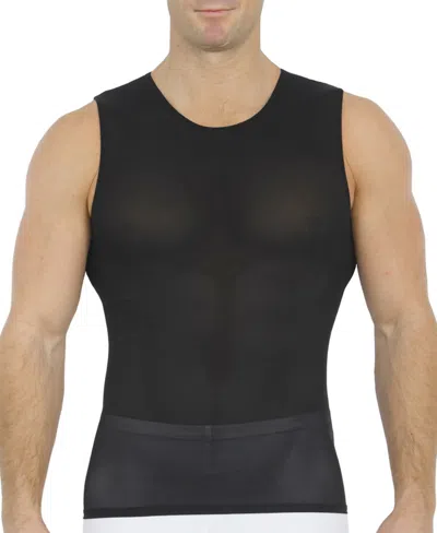 Shop Instaslim Men's Power Mesh Compression Sleeveless Crewneck Shirt In Black