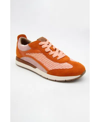 Shop Gentle Souls Women's Juno Lace-up Sneakers In Orange Leather