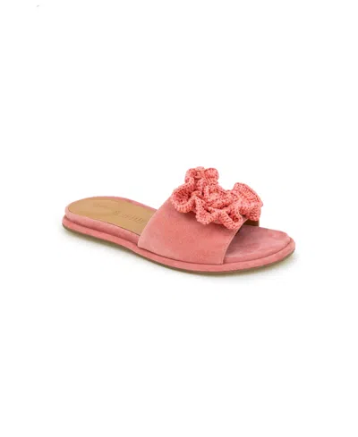 Shop Gentle Souls Women's Lucy Slip-on Sandals In Poppy Suede- Plastic,leather