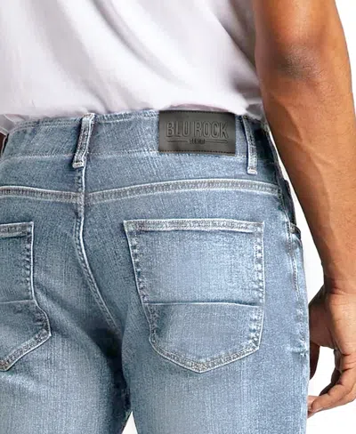 Shop Blu Rock Men's Flex Stretch Slim Straight Jeans, Pack Of 2 In Light Blue,gray