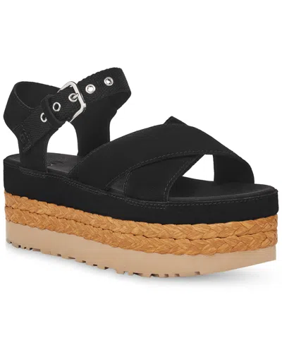 Shop Ugg Women's Aubrey Buckled Strappy Platform Sandals In Black