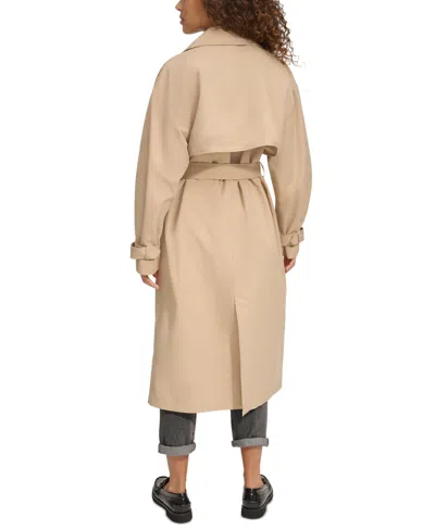 Levi's Belted Long Trench Coat In Khaki