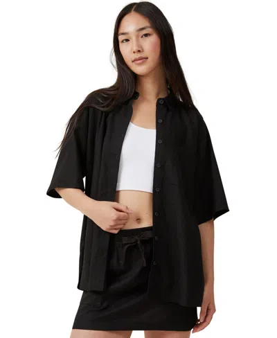 Shop Cotton On Women's Haven Short Sleeve Shirt In Black