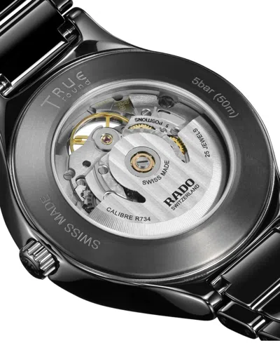 Rado Unisex Swiss Automatic True Black High-tech Ceramic Bracelet Watch 40mm In No Color