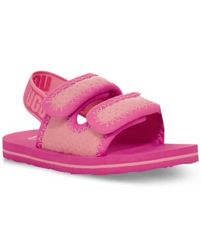 Shop Ugg Toddler Lennon Strappy Slingback Sandals In Sugilite,strawberry Milkshake