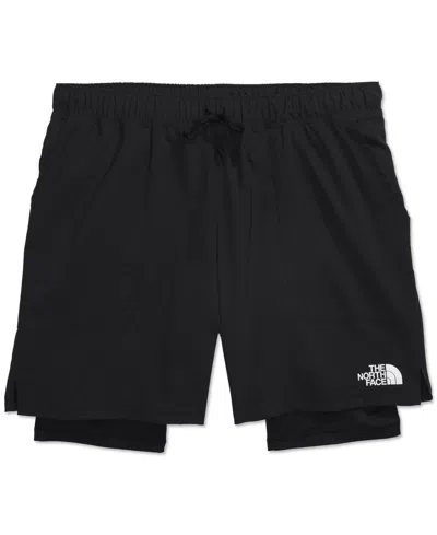Shop The North Face Men's Sunriser Flashdry Layered 6" Shorts In Tnf Black