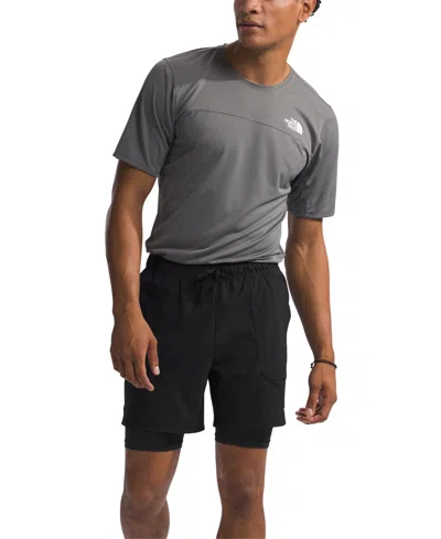 Shop The North Face Men's Sunriser Flashdry Layered 6" Shorts In Tnf Black