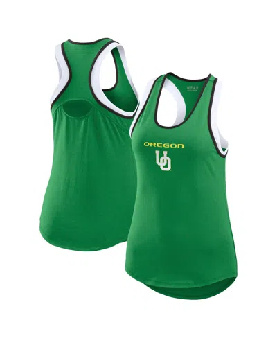 Wear By Erin Andrews Women's  Green Oregon Ducks Open Hole Razorback Tank Top In Green