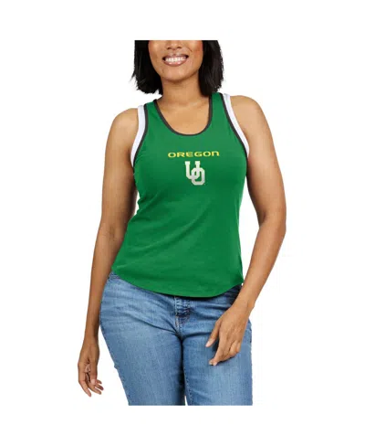 Shop Wear By Erin Andrews Women's  Green Oregon Ducks Open Hole Razorback Tank Top