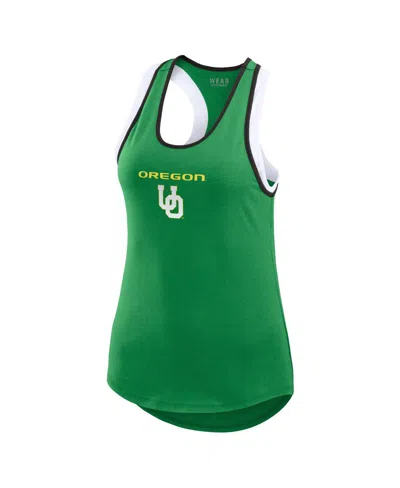 Shop Wear By Erin Andrews Women's  Green Oregon Ducks Open Hole Razorback Tank Top