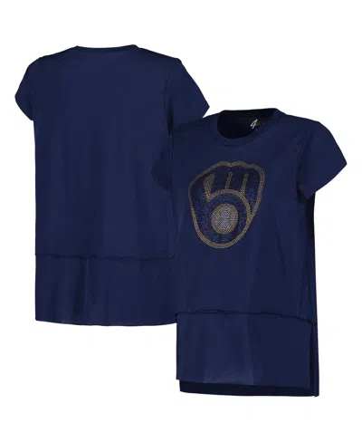 G-iii 4her By Carl Banks Navy Milwaukee Brewers Cheer Fashion T-shirt In Navy