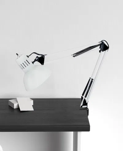 Shop Dainolite 36" Metal Spring Balanced Clamp-on Task Lamp In Gloss White,black